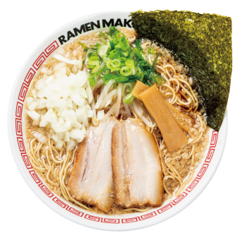 Makotoya's basic ramen noodle with fatty pork and soy sauce